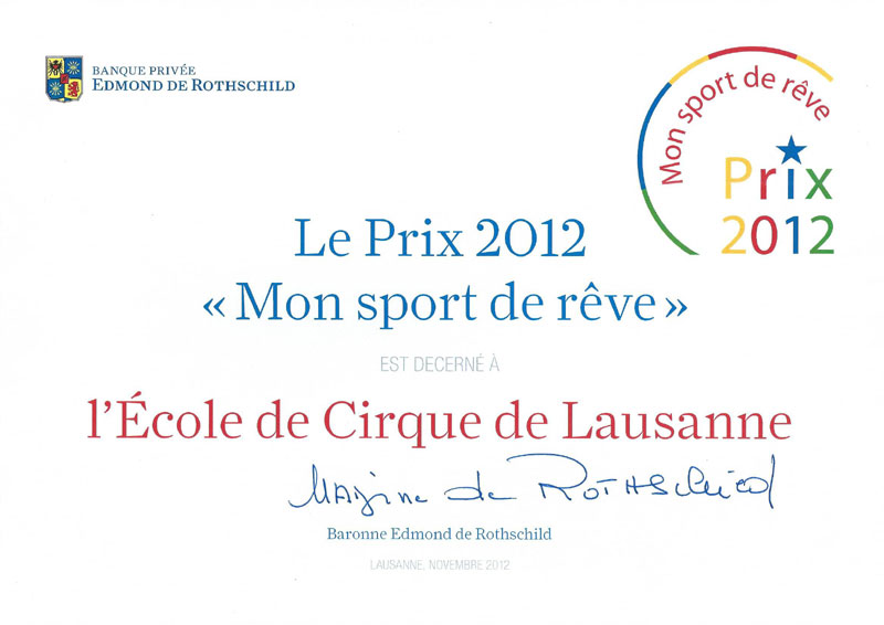 L’ E.C.L lauréate du ”Prix mon sport de rêve 2012”